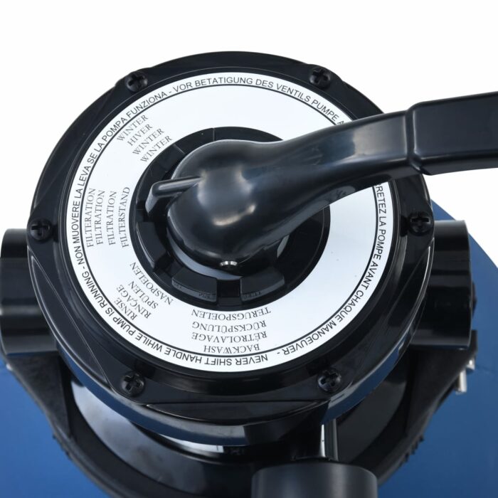 Filtre à sable pour piscine avec vanne 4 positions Bleu 300 mm – Image 6