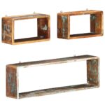 Ensemble d'étagère cube 3 pcs Bois solide de récupération – Image 6