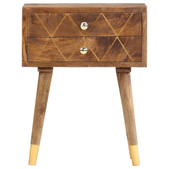 Table de chevet 43 x 30 x 58 cm Bois de manguier massif – Image 2