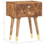 Table de chevet 43 x 30 x 58 cm Bois de manguier massif – Image 5