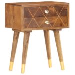 Table de chevet 43 x 30 x 58 cm Bois de manguier massif – Image 6