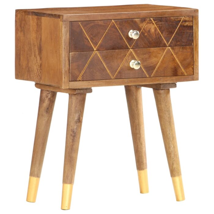 Table de chevet 43 x 30 x 58 cm Bois de manguier massif – Image 6