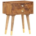 Table de chevet 43 x 30 x 58 cm Bois de manguier massif – Image 7