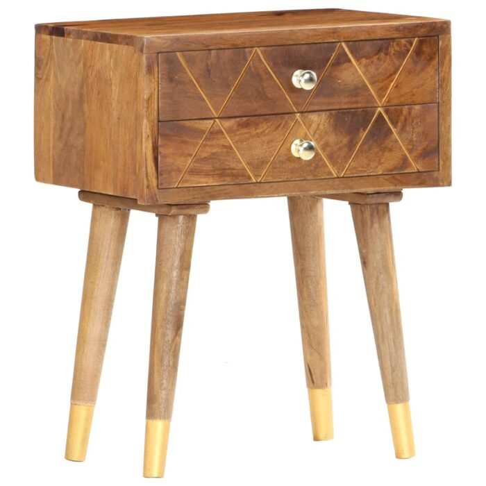 Table de chevet 43 x 30 x 58 cm Bois de manguier massif – Image 7