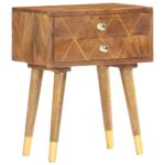 Table de chevet 43 x 30 x 58 cm Bois de manguier massif – Image 8