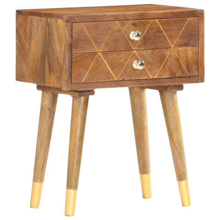 Table de chevet 43 x 30 x 58 cm Bois de manguier massif – Image 8