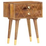 Table de chevet 43 x 30 x 58 cm Bois de manguier massif – Image 9