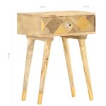 Table de chevet 43 x 30 x 58 cm Bois de manguier massif – Image 6