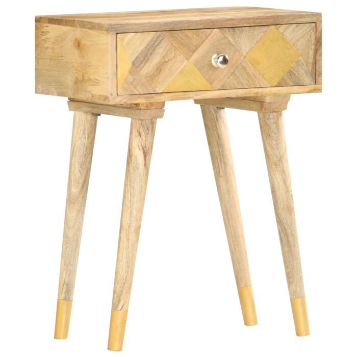 Table de chevet 43 x 30 x 58 cm Bois de manguier massif – Image 7