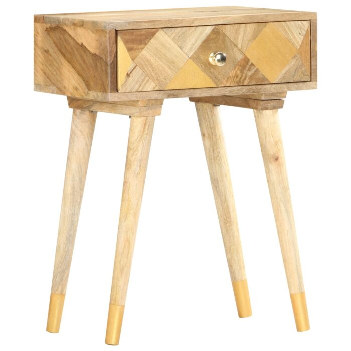 Table de chevet 43 x 30 x 58 cm Bois de manguier massif – Image 8