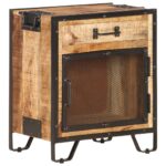 Table de chevet 43x30x51 cm Bois de manguier massif brut – Image 10