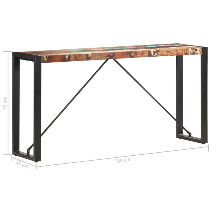 Table console 150x35x76 cm Bois de récupération massif – Image 4