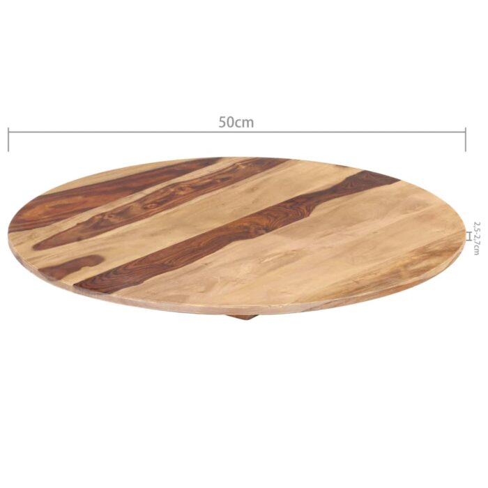 Dessus de table bois massif d'acacia rond 25-27 mm 50 cm – Image 2