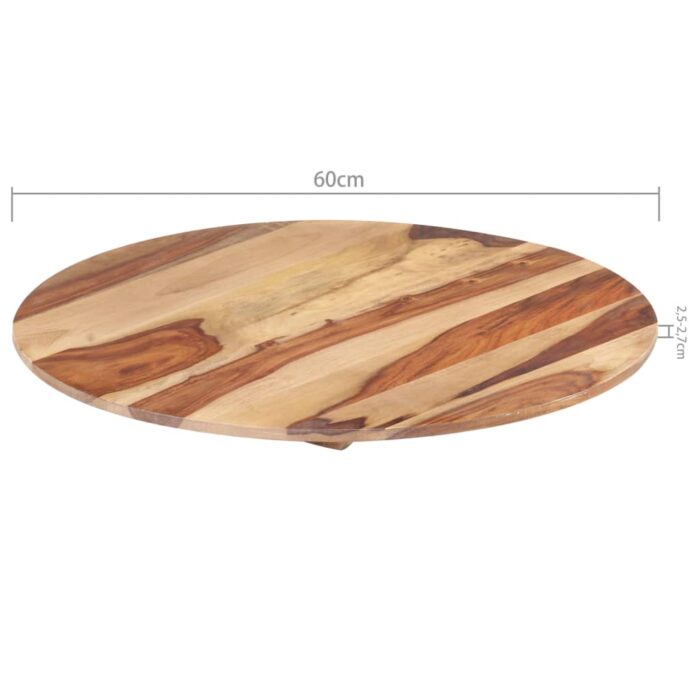 Dessus de table bois massif d'acacia rond 25-27 mm 60 cm – Image 2