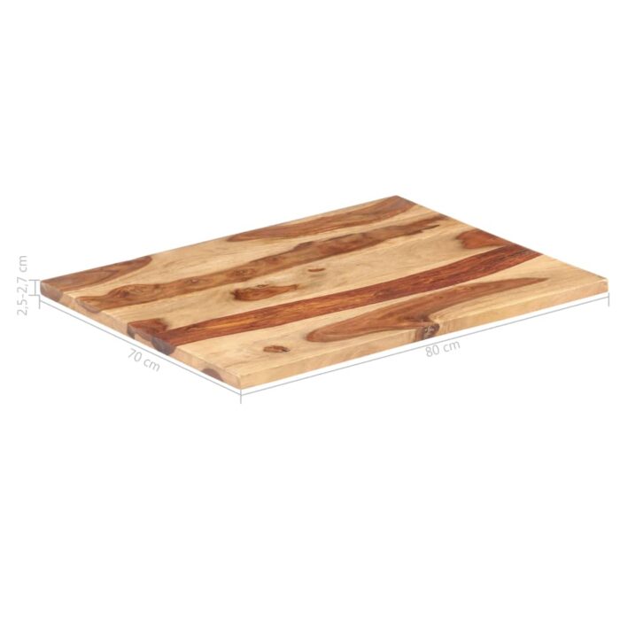 Dessus de table bois massif d'acacia 25-27 mm 70x80 cm – Image 5