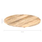 Dessus de table Bois de manguier solide Rond 15-16 mm 80 cm – Image 2