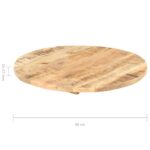 Dessus de table Bois de manguier solide Rond 25-27 mm 80 cm – Image 2