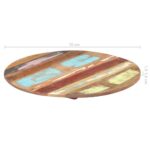 Dessus de table rond 70 cm 15-16 mm Bois de récupération – Image 5