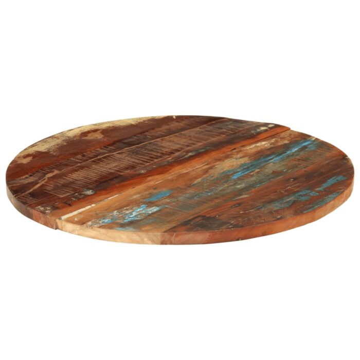 Dessus de table rond 70 cm 25-27 mm Bois de récupération solide – Image 10