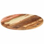 Dessus de table rond 70 cm 25-27 mm Bois de récupération solide – Image 11
