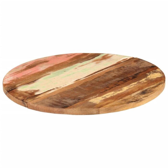 Dessus de table rond 70 cm 25-27 mm Bois de récupération solide – Image 11