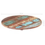 Dessus de table rond 70 cm 25-27 mm Bois de récupération solide – Image 5