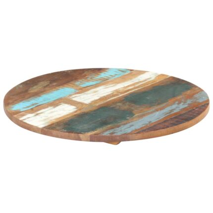 Dessus de table rond 80 cm 25-27 mm Bois de récupération solide