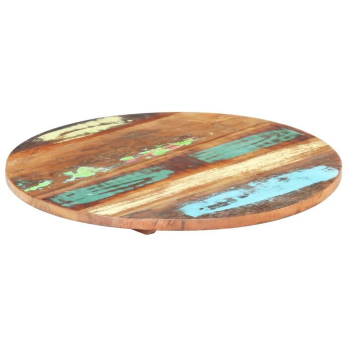 Dessus de table rond 80 cm 25-27 mm Bois de récupération solide – Image 7