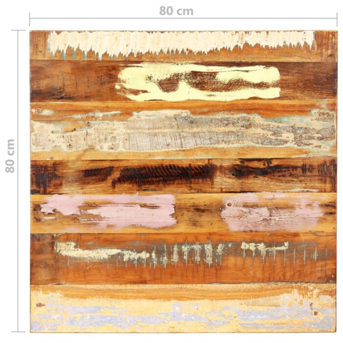 Dessus de table carré 80x80 cm 25-27 mm Bois de récupération – Image 5
