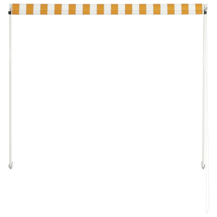 Auvent rétractable 100x150 cm Jaune et blanc – Image 4