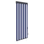 Store roulant d'extérieur 60x250 cm Bleu et blanc