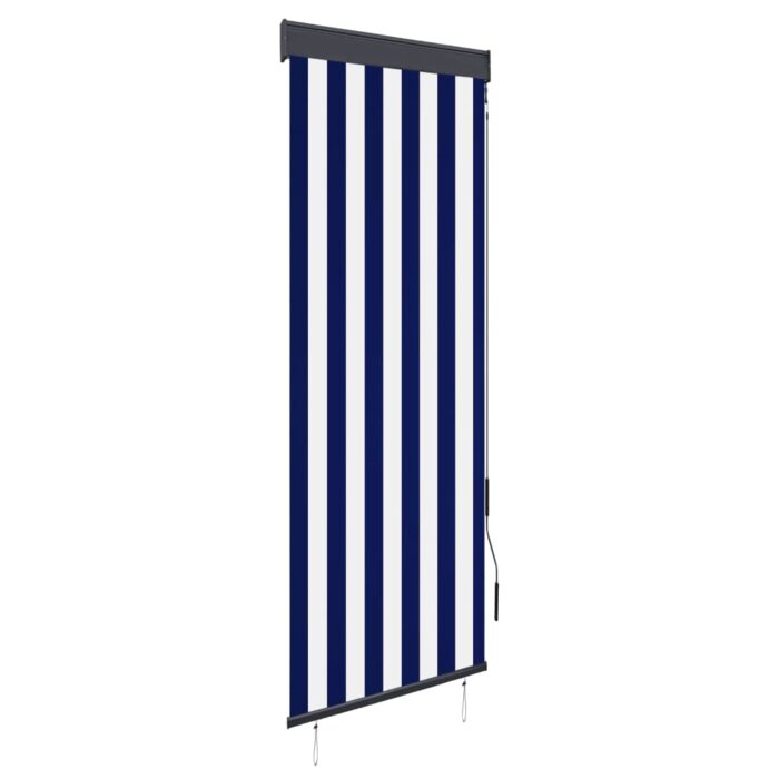 Store roulant d'extérieur 60x250 cm Bleu et blanc – Image 1
