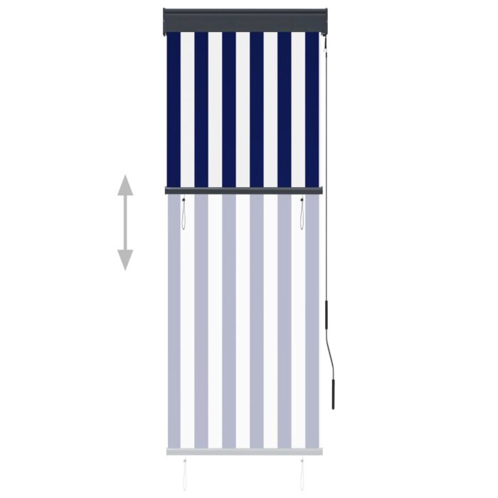 Store roulant d'extérieur 60x250 cm Bleu et blanc – Image 3