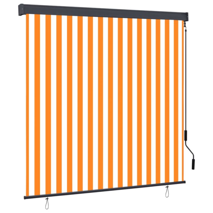 Store roulant d'extérieur 160x250 cm Blanc et orange – Image 1