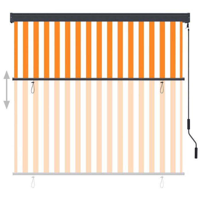 Store roulant d'extérieur 160x250 cm Blanc et orange – Image 2