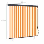 Store roulant d'extérieur 160x250 cm Blanc et orange – Image 7