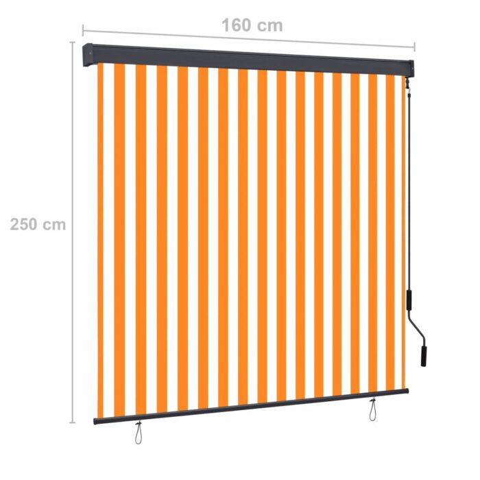 Store roulant d'extérieur 160x250 cm Blanc et orange – Image 7