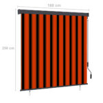 Store roulant d'extérieur 160x250 cm Orange et marron – Image 7
