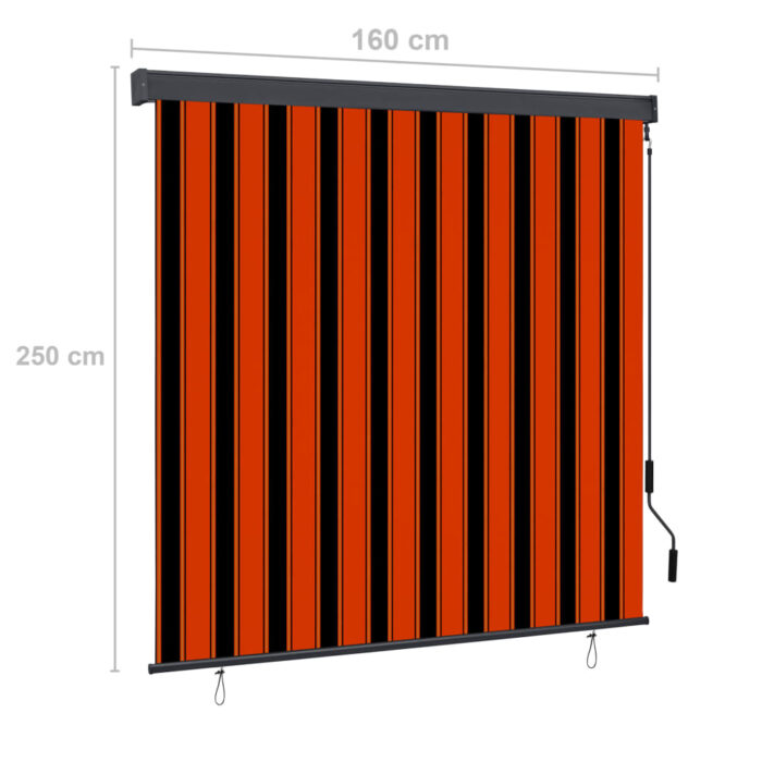 Store roulant d'extérieur 160x250 cm Orange et marron – Image 7