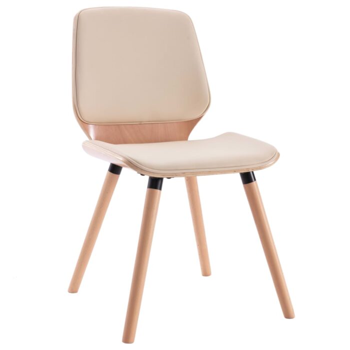 Chaises à manger lot de 2 crème similicuir – Image 2