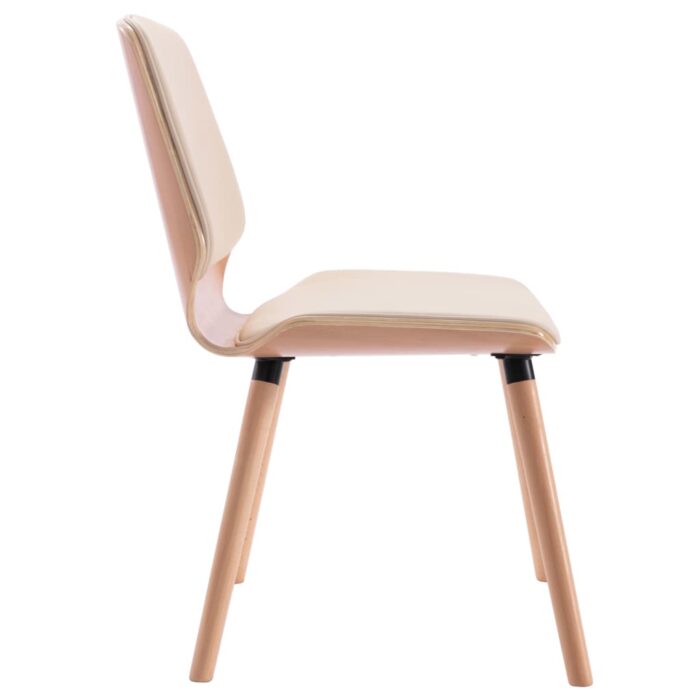 Chaises à manger lot de 2 crème similicuir – Image 4