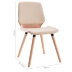Chaises à manger lot de 2 crème similicuir – Image 7