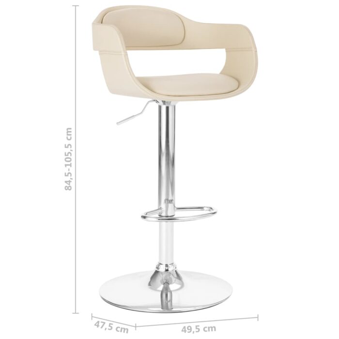 Tabouret de bar Blanc Similicuir – Image 6