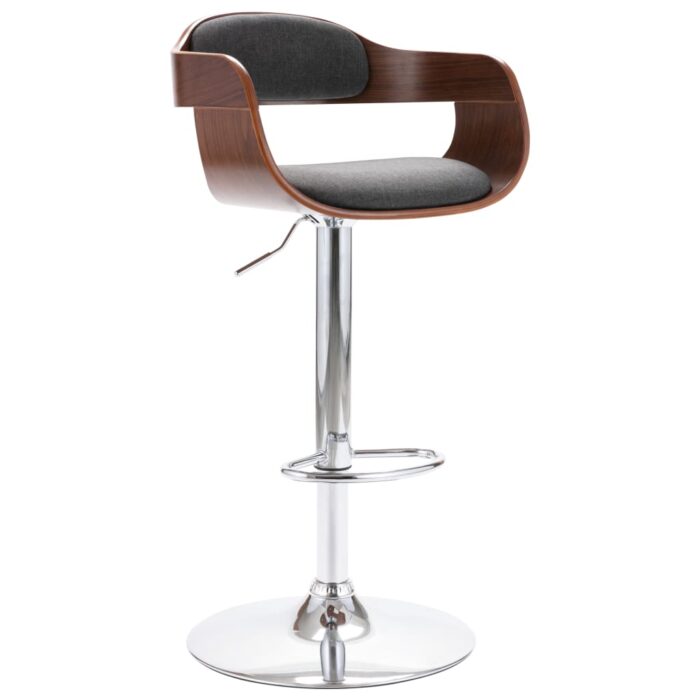 Tabouret de bar Contreplaqué et tissu gris – Image 1