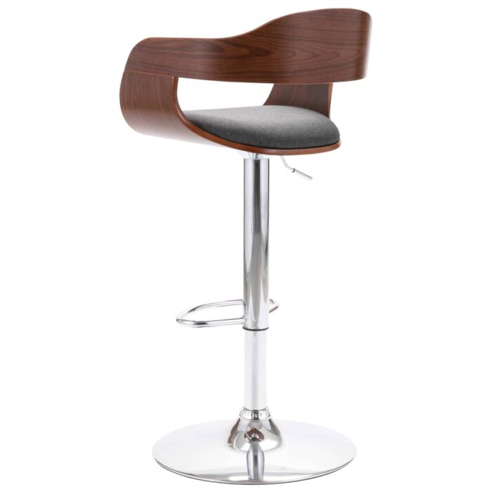 Tabouret de bar Contreplaqué et tissu gris – Image 2