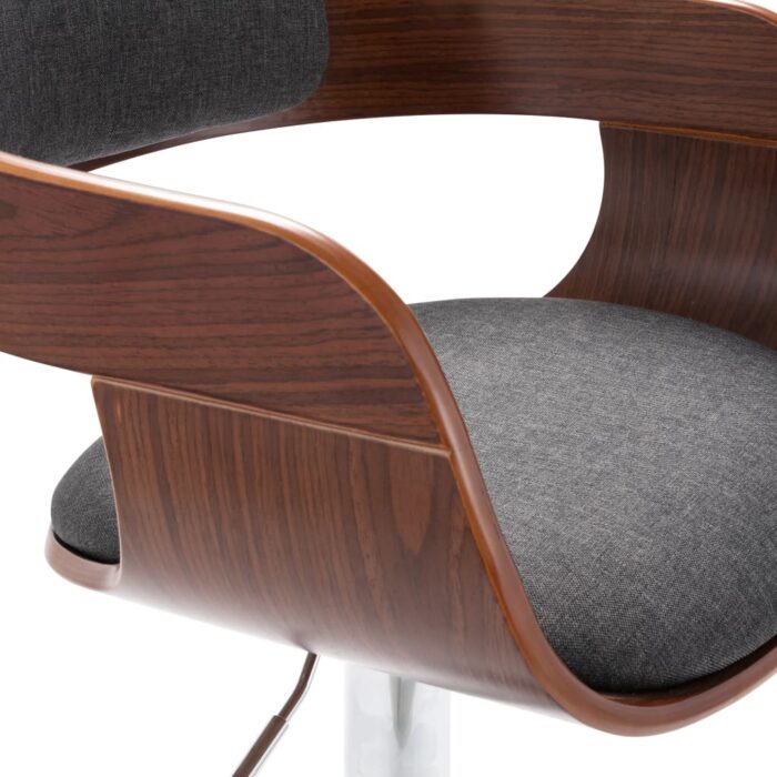 Tabouret de bar Contreplaqué et tissu gris – Image 4