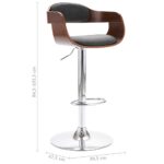 Tabouret de bar Contreplaqué et tissu gris – Image 6
