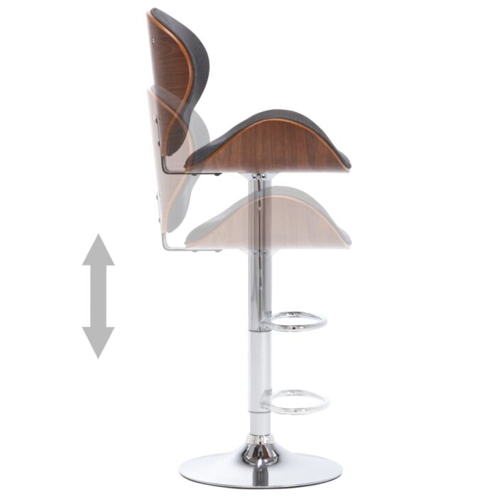 Tabouret de bar Gris Tissu – Image 3