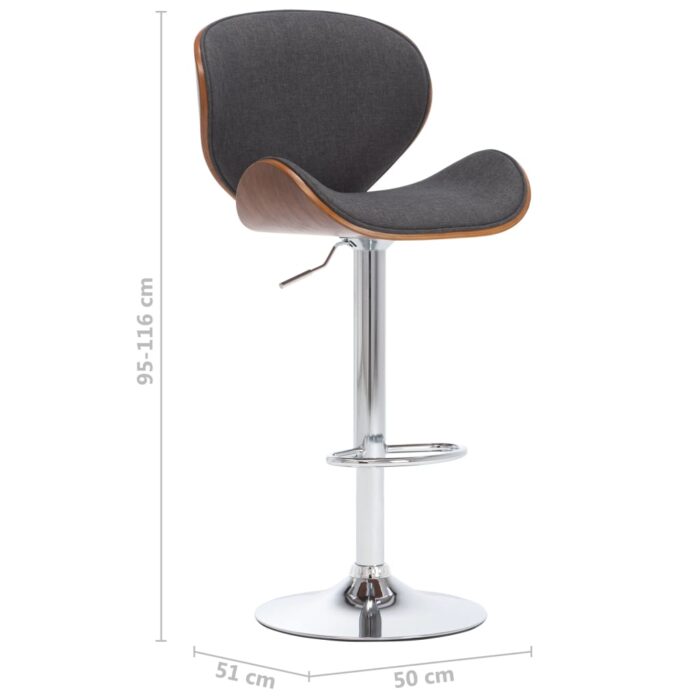Tabouret de bar Gris Tissu – Image 6