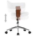 Chaise pivotante à dîner Blanc Bois courbé et similicuir – Image 3